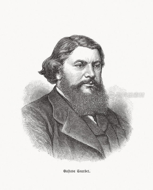 古斯塔夫・库尔贝(Gustave Courbet, 1819-1877)，法国画家，木刻，1893年出版